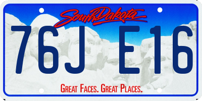 SD license plate 76JE16