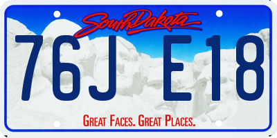 SD license plate 76JE18