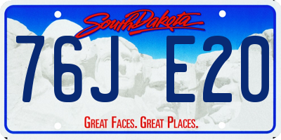SD license plate 76JE20