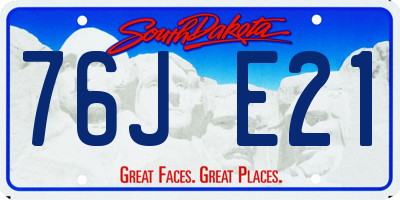 SD license plate 76JE21