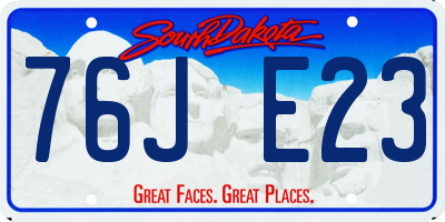 SD license plate 76JE23