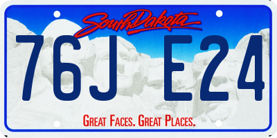 SD license plate 76JE24