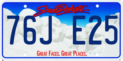 SD license plate 76JE25