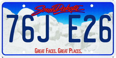 SD license plate 76JE26