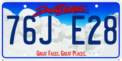 SD license plate 76JE28