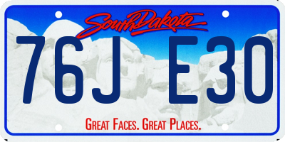 SD license plate 76JE30
