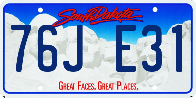 SD license plate 76JE31