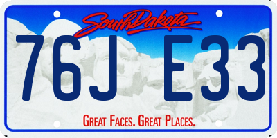 SD license plate 76JE33