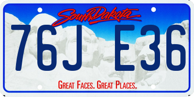 SD license plate 76JE36