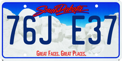SD license plate 76JE37