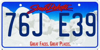 SD license plate 76JE39