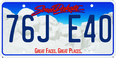 SD license plate 76JE40