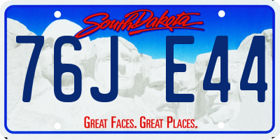 SD license plate 76JE44