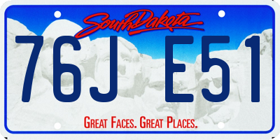 SD license plate 76JE51