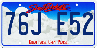 SD license plate 76JE52