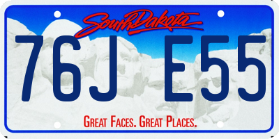 SD license plate 76JE55