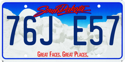 SD license plate 76JE57