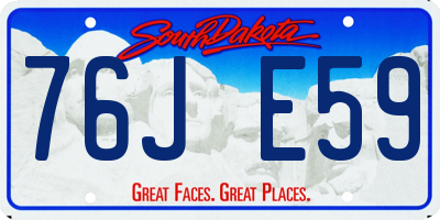 SD license plate 76JE59