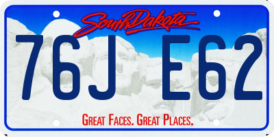 SD license plate 76JE62