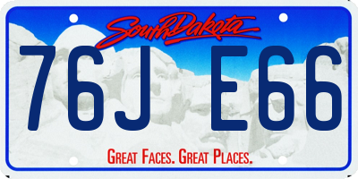 SD license plate 76JE66