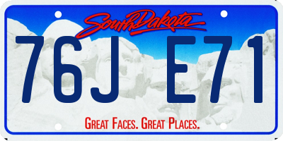 SD license plate 76JE71