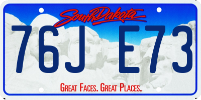 SD license plate 76JE73