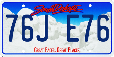 SD license plate 76JE76
