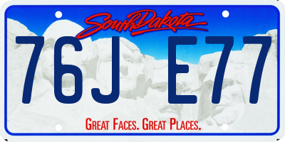 SD license plate 76JE77