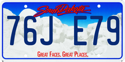 SD license plate 76JE79