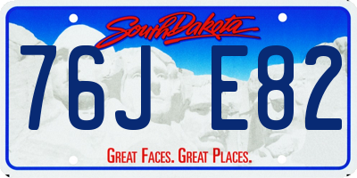 SD license plate 76JE82