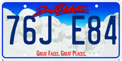 SD license plate 76JE84