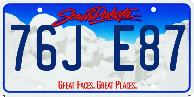 SD license plate 76JE87