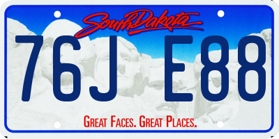 SD license plate 76JE88