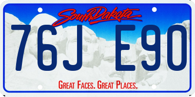 SD license plate 76JE90