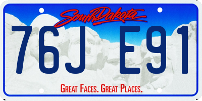 SD license plate 76JE91