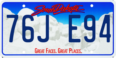 SD license plate 76JE94