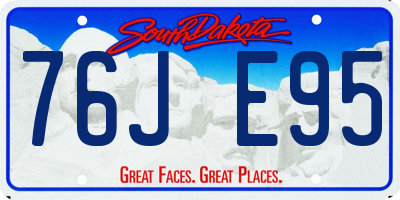 SD license plate 76JE95