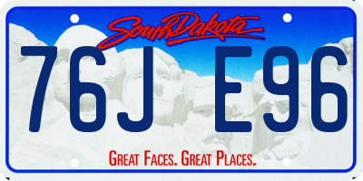 SD license plate 76JE96