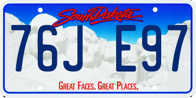 SD license plate 76JE97
