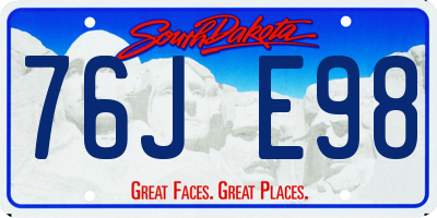 SD license plate 76JE98
