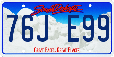 SD license plate 76JE99