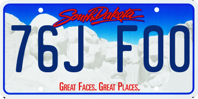 SD license plate 76JF00