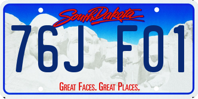 SD license plate 76JF01