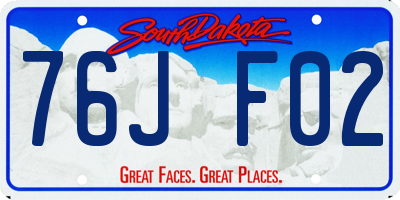 SD license plate 76JF02