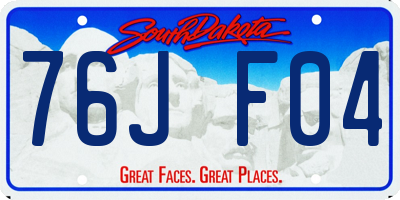 SD license plate 76JF04