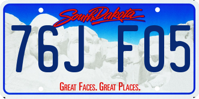 SD license plate 76JF05