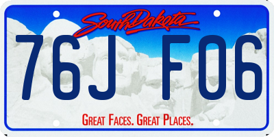 SD license plate 76JF06