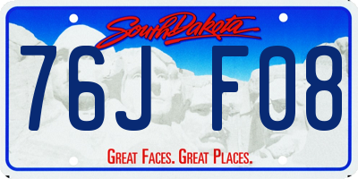 SD license plate 76JF08