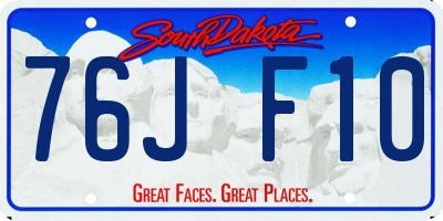 SD license plate 76JF10