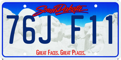 SD license plate 76JF11